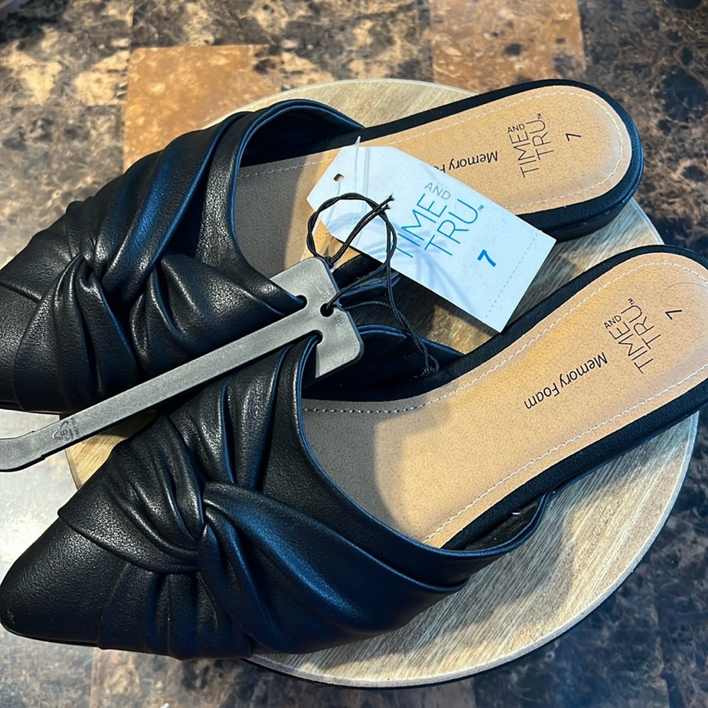 Time and Tru Twist Mule Slides